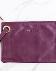 Blair Leather Hook Clutch Leather Accessories FurlsCrochet Plum 
